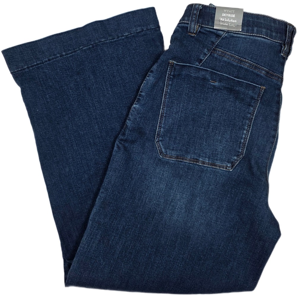 Wit & Wisdom Wyatt Skyrise Ab-solution Wide Leg Jeans Dark Wash 27" Inseam